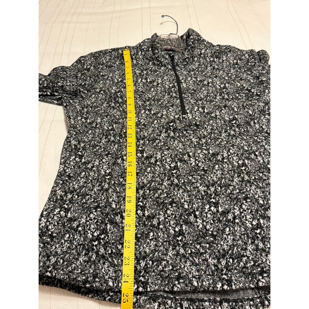 Spyder Active Black White Marled Fleece Quarter Zip Pullover Women's L Ski Layer - Picture 5 of 7